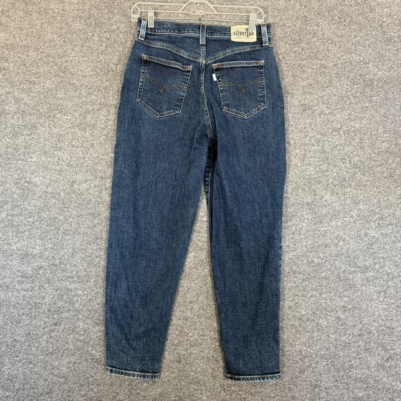 Levis SilverTab Jeans Womens 28x27 Blue Denim Denim Mom Jean High Rise - Picture 1 of 12